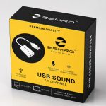 Zemro USB Sound Card 7.1 Channel | USB Plug & Play Audio Adapter | Mic & Headphone Support | White image 1