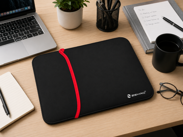 Reversible Laptop Sleeve, Black/Red, Water Repellent, Slim Fit